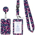 thumbnail image 1 of FURNIX ID Card Holder Set with Lanyard Badge Reel,Polyester Neck Strap with Slide Cover Case,Business Office Accessory,Multi-Pattern Printed Lanyard for Keys Wallet,52cm Strap with Sturdy Clip, 1 of 7