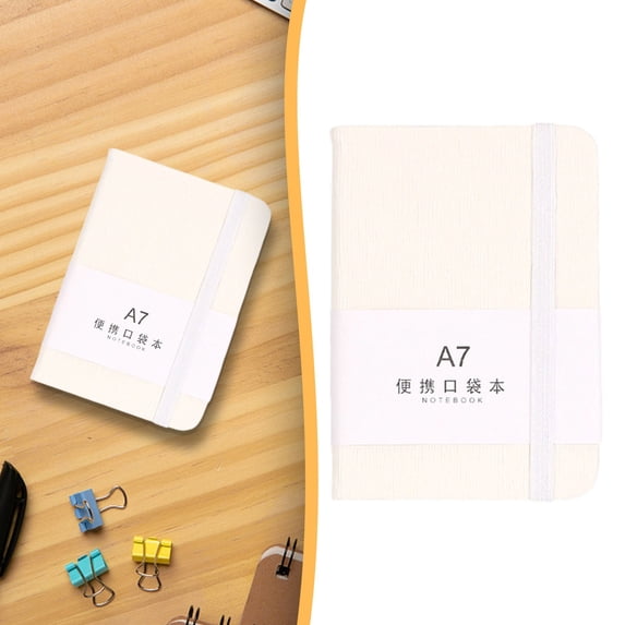 FURNIX Journal Notebook,Hard Cover Pocket White A7 Notebook,Notebooks For Work & Note Taking,College Ruled Notebook,Travelers Diary,Writing Journal For Women Men,Bible Notebook,Planner To Do List