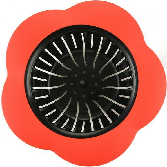 FURNIX Kitchen Sink Drain Strainer,Wide Rim Sink Filter Strainer,Kitchen Waste Sink Drain Basket Trap Strainer,Garbage Filter Sink Strainer,Fruit Veggie Waste Strainer,Kitchen Sink Drain Filter Red