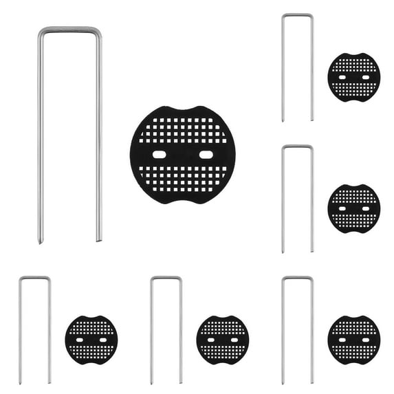 FURNIX Landscape Steel Staple,Garden Gasket Set,Galvanized Lawn Turf Sod Fabric Pin,Weed Barrier U Shaped Ground Stake,Heavy Duty Yard Garden Pick Hook,Orchard Tent Ground Fabric Securing Staple 5Pc