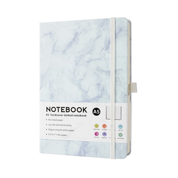 FURNIX Lined Journal Notebook For Women & Men, 192 Pages College Ruled Notebook For Writing Note Taking Work, 100 Gsm Thick Paper Hardcover Marble Journal - Medium 8.38" X 5.83".