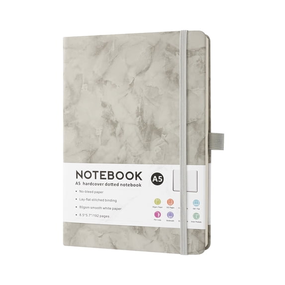 FURNIX Lined Journal Notebook For Women & Men, 192 Pages College Ruled Notebook For Writing Note Taking Work, 100 Gsm Thick Paper Hardcover Marble Journal - Medium 8.38" X 5.83".