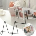 thumbnail image 1 of FURNIX Metal Mahogany Painted Square Kitchen Book Holder/Stand,Square Metal Wire Stand,Tabletop Easel Sleek & Modern Look,Wire Mini Easel,Display for Picture Frames,Plaques,Books,Photos,Plates, 1 of 6