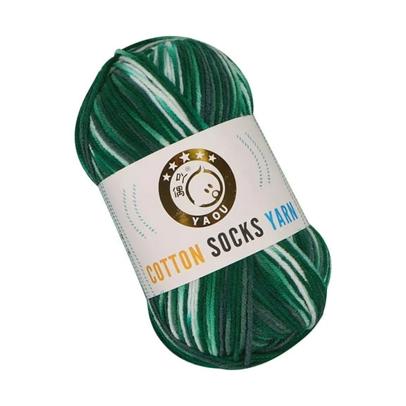 FURNIX Multicolor Cotton Easy Crochet Yarn,Green Diy Sweater Thick Yarn,Yak Wool Knitting Thread,Baby Coat Weaving Yarn,3-Ply Cotton Yarn,Beginner Crochet Yarn,Easy-To-See Stitches Yarn,Yarn Rainbow