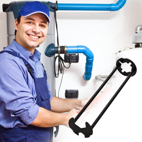 FURNIX Multifunctional Sink Wrench Hand Tool,Under Basin Wrench,Four-Jaw Hex Wrench,Angle Valve Repair,Faucet Household Tight Spaces Wrench,Bathroom Kitchen Plumbing Repair Installation Wrench