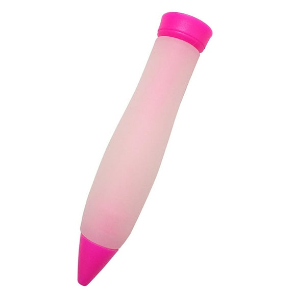 FURNIX Pink Icing Piping Pen - Silicone Cake Decorating Tool for Cream,Jam,Chocolate DIY Doodles,Molding Cream Cup Icing Pen,Reusable Silicone Dessert Decorator for Cake Writing,Cookie Decoration