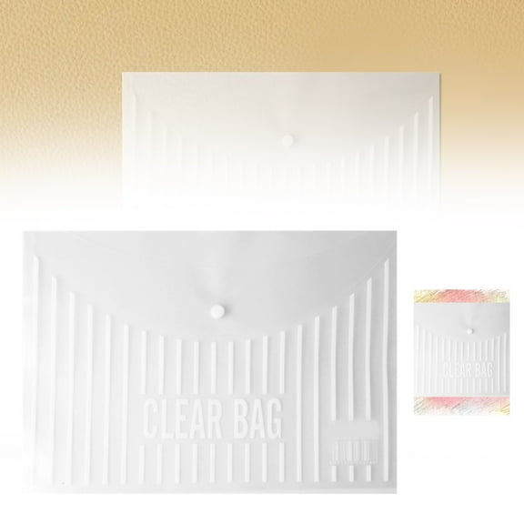 FURNIX Plastic File Folders,Plastic Envelopes For Documents,Snap-Button Thickened Waterproof Document Envelope(White),Paper Storage,Receipt Organizer,Paper Filing Enthusiasts,Back To School