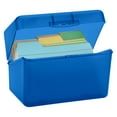 thumbnail image 1 of FURNIX Plastic Index Card Holder,5.5x3x3.5 inches,Holds 250 3x5 Cards,for Office and Home Organization,Blue,Notecard Box,Clear Lid,Secure Lock,for Storing Recipes,Business Cards,and Flashcards, 1 of 8