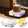 thumbnail image 1 of FURNIX Portable Usb Rechargeable Mug Warmer,3 Temp Settings Cordless Heating Plate,Led Light Ring Beverage Warmer,Spill-Resistant Coffee Warmer,Gift-Worthy Hot Drink Warmer,Office Home Mug Warmer, 1 of 7