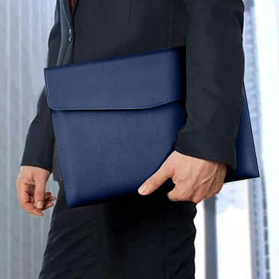 FURNIX Pu Leather Tablet Sleeve For Ipad,Pvc Leather Envelope Sleeve,Pencil Holder Sleeve,Smart Keyboard Compatible Case,Pc Tablet Storage Holder,Expanding A4 File Case,Travel Document Folder Navy