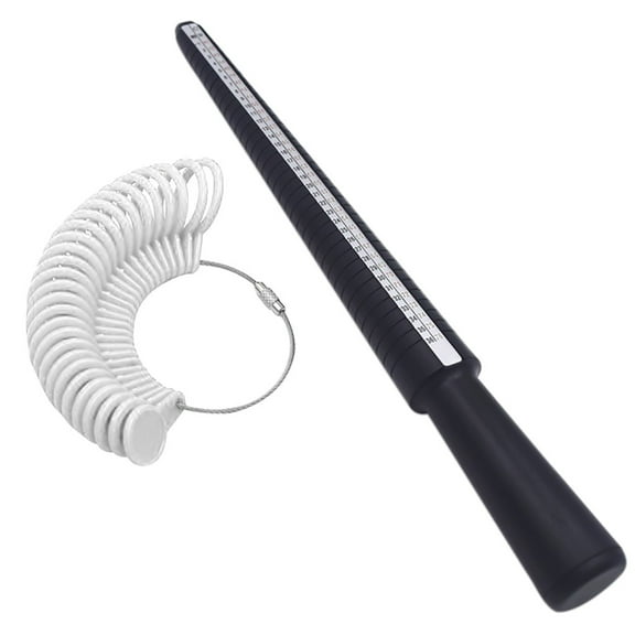 FURNIX Ring Sizer Measuring Stick Kit,Plastic Mandrel 13 Ring Gauge Set,US UK Sizes 1-13,Half Sizes,White,Finger Gauge Tool,Jewelry Making Supply,Portable,Easy Read Scale,White,Jewelry Tool