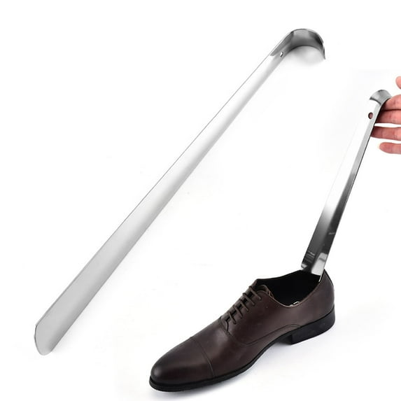 FURNIX Shoe Horn Long Handle,Metal Shoe Portable Handled Shoe Horn,Adjustable Shoe Horn,Metal Long Shoehorn Boot Horn,Travel Small Shoe Spoon Helper for Seniors Men Women 20.47in