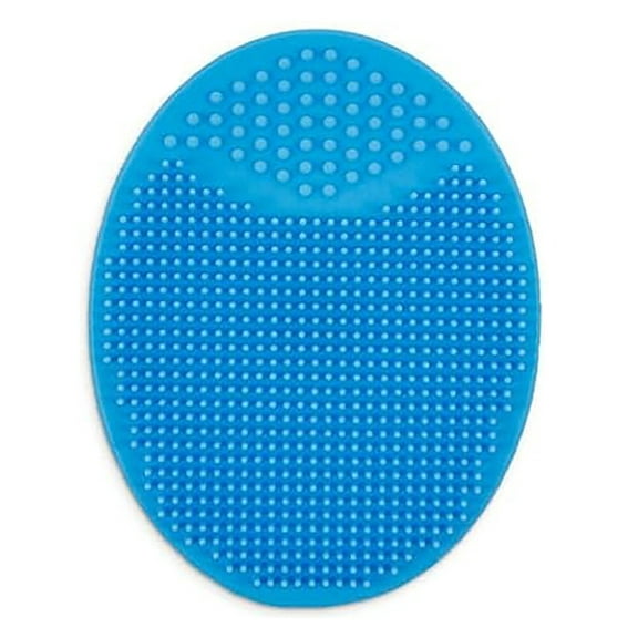 FURNIX Silicone Facial Cleansing Brush,Exfoliating Scrubber Pad,Pore Remover,with Finger Handle,Blue,4-in-1 Face Scrubber,Soft Silicone Bristles,for Deep Pore Cleansing,Blackhead Removal,and Massage