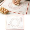 thumbnail image 1 of FURNIX Silicone Pastry Mat,Non-Stick Baking Sheet,Dough Rolling Tool,Kitchen Counter Mat,Sourdough Baking Supply,Fondant Working Mat,Measured Kneading Mat,Cooking Enthusiast Kneading Mat Red, 1 of 9
