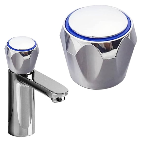 FURNIX Silver Replacement Cold And Hot Tap Head Covers For Bathroom Kitchen Sink Faucet - Basin/Bath Handle Parts Blue