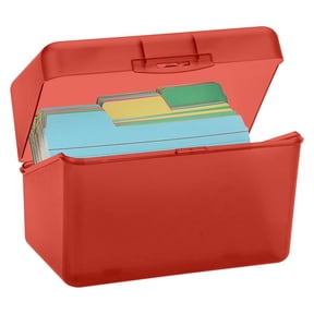 FURNIX Super Stacker Index Card Box, 5.5" x 3"x 3.5" Index Cards File Box, Note Holder, Index Card Holder, Flash Card Holder, Perfect for 4x6 Index Cards, Storage Organizer Container