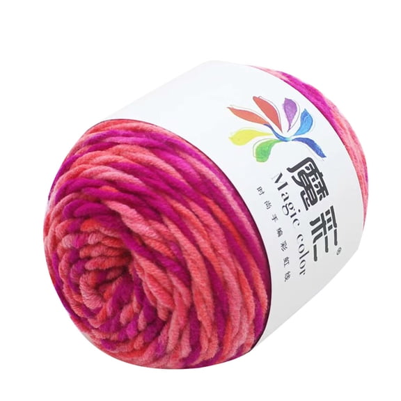 FURNIX Thick Soft Chunky Chenille Yarn,Red Compact 50G Skeins For Easy Storage Portability,Soft Rainbow Milk Cotton,Multicolor Crochet Yarn,Knitting Craft Yarn,Pilling-Resistant Yarn,Gift For Crafter