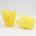 thumbnail image 1 of FURNIX Tulip Cupcake Liners Medium Baking Cups Muffin Wrappers Muffin Grease proof paper Baking cups,Tulip Baking Case for Birthday Parties,Weddings,Showers,Bakeries,Restaurants Standard Yellow 3"x2", 1 of 2