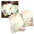 thumbnail image 1 of FURNIX Vintage Stationery Set,4 Sheets Lined Letter Paper and 2 Envelopes,Floral Design,for Writing Letters,Kawaii Writing Paper Set,Soft Color,Smooth Surface,for Invitations,Notes,and DIY Crafts, 1 of 9