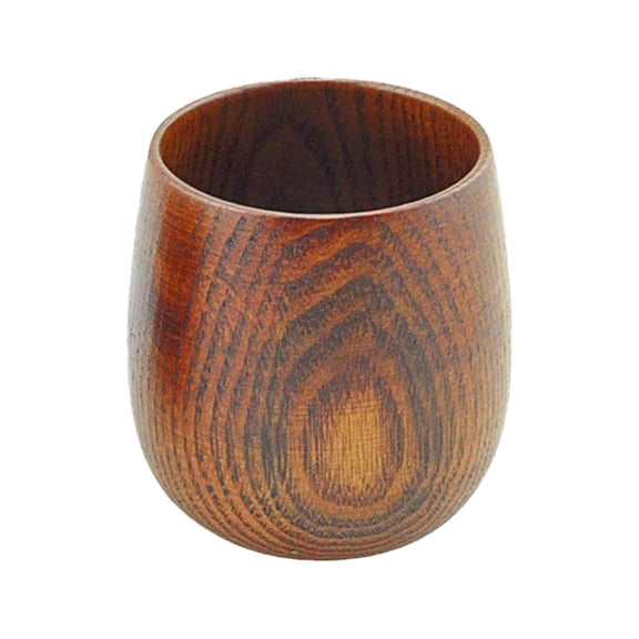 FURNIX Wooden Bellied Cup Top Grade Natural Solid Wood Tea Cup,Kitchen Cup,Toothbrush Cup,Eco-Friendly Lightweight,Wooden Drinkware For Tea,Coffee,Wine,Beer,Wooden Mug Gift Idea 6.5X7.8Cm