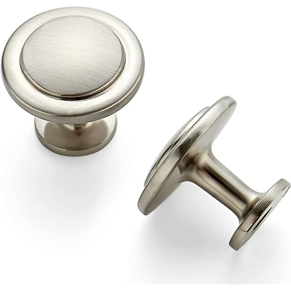 FURNO 30 Pack 1-1/4 inch Kitchen Cabinet Knobs Dresser Drawer Brushed Nickel Zinc Pulls Door Handles for Drawers