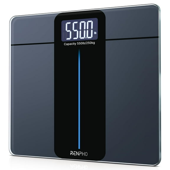 FURNO 550lb Digital Bathroom Scale for Body Weight, Large LED Display Weighing Machine with Extra-High Capacity, High Accuracy to 0.05lb, 13x11.8in Big Platform for Home Use