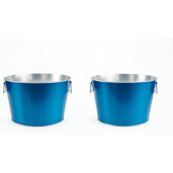 FURNO Blue 5 Gallon Round Steel Tub (2 Tubs)
