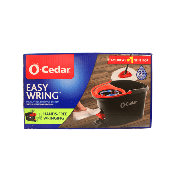 O-Cedar EasyWring Spin Mop & Bucket System, Hands-Free Foot Pedal Wringer, Microfiber Mop Head, Reusable, for Hardwood, Tile, Vinyl, Laminate Floors