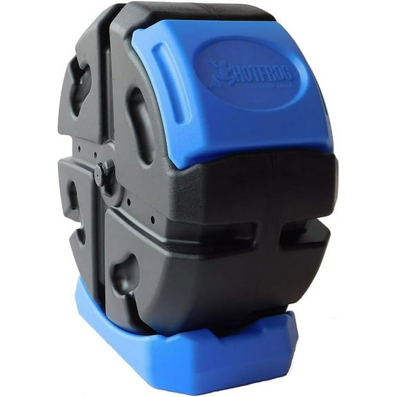 FURNO HOTFROG Half Size Rolling Single Chamber Batch Tumbling Composter - Outdoor Rotating Garden Compost Bin (HF-RC2000WB-BLU) Black & Blue (19-Gallon)