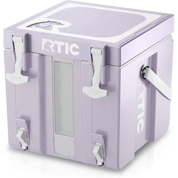 FURNO Halftime Water Cooler Portable Carrier Container, Drink Beverage Dispenser, Stackable with 2 Taps, Bottleless, BPA-Free, for Sports, Camping, BBQ, Parties, Picnic, & More, Dusty Lilac