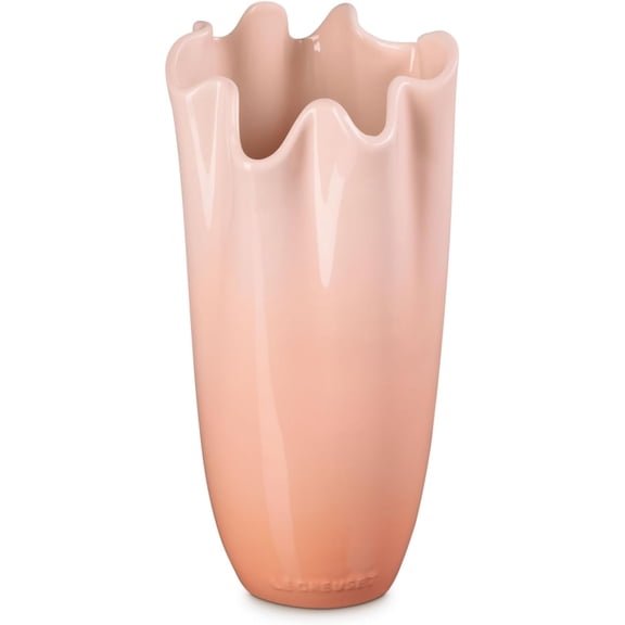 FURNO Stoneware Iris Vase, 12", Peche