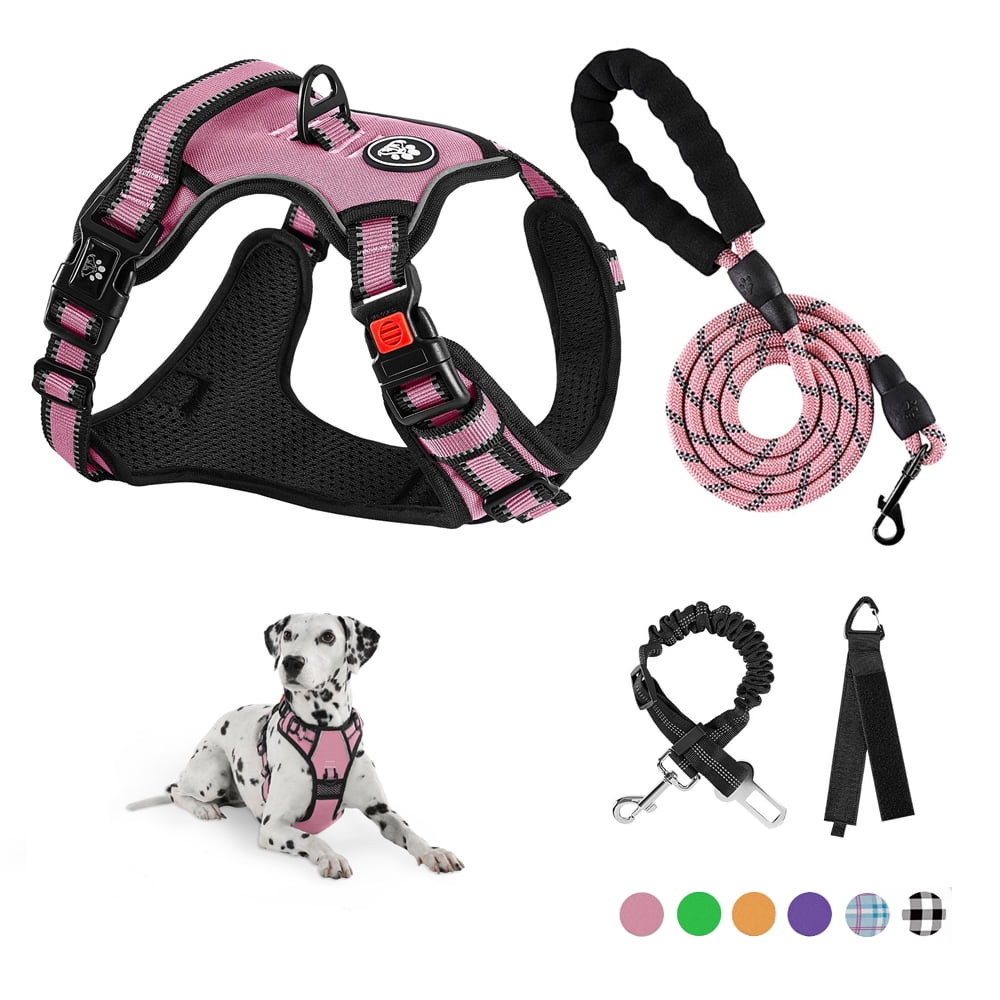FURRYFECTION Hundehalsband & Leine Set – Reflektierend, Gepolstert & Verstellbar Für Kleine Bis Große Hunde (Rosa)