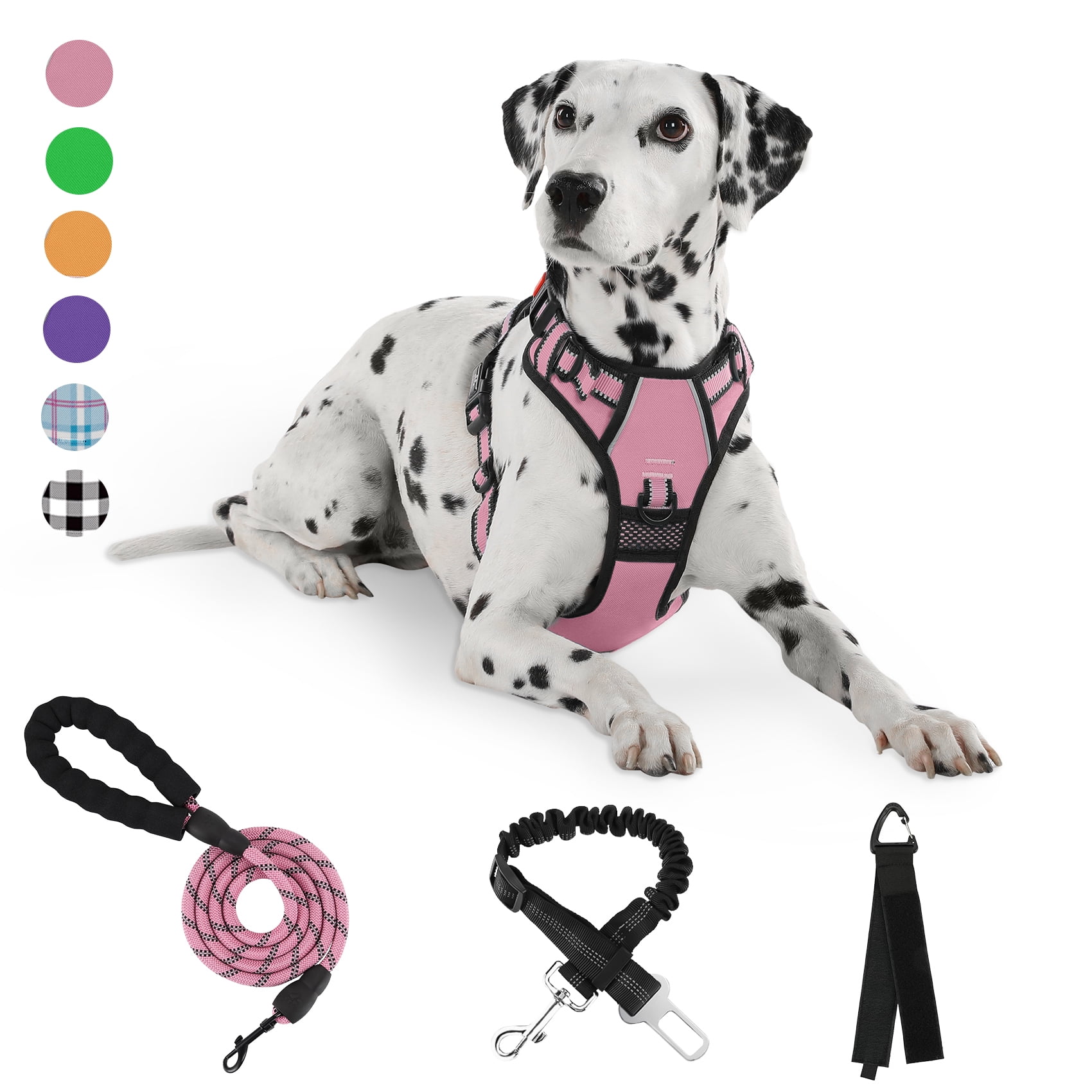 FURRYFECTION Hundehalsband & Leine Set – Reflektierend, Gepolstert & Verstellbar Für Kleine Bis Große Hunde (Rosa)