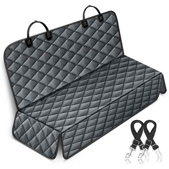 FURRYFECTION Half Pack of a Basic Dog Seat Cover for Back Seat,100% Waterproof,Scratch-resistant and Sturdy Pet Seat for Cars Trucks, and SUVs(Black,S,53"×48")