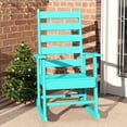 thumbnail image 1 of FURRYFECTION Outdoor Rocking Chair with High Ladder Back,HDPE Plastic Porch Rocker Chairs for Patio,Garden,Lawn,Balcony,Aqua, 1 of 9