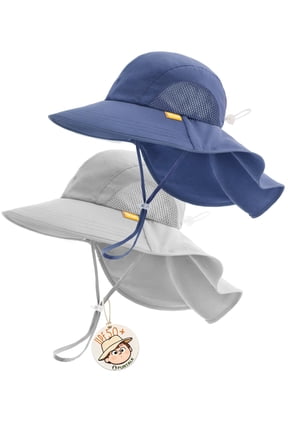 2PC Toddler Kids Sun Hat UPF 50+ Sun Protective Bucket Hat for Baby Summer Beach Hats