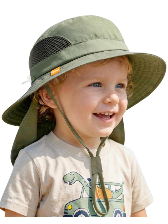 Baby Toddler Sun Hat Bucket Hat with Neck Flap Wide Brim Hats Beach Vacation Essentials