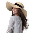 thumbnail image 1 of FURTALK Fashion Beach Hats for Women Wide Brim UPF 50 Sun Hat Foldable Roll up Floppy Straw Hats for Women - Mix beige - M, 1 of 8