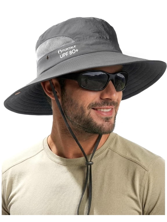 Mens Bucket Sun Hat UPF Protection Wide Brim Breathable Fishing Hat | Quick-Dry, Ventilation Mesh, Soft Sweatband, Summer, Hiking, Gardening, Beach, Outdoor