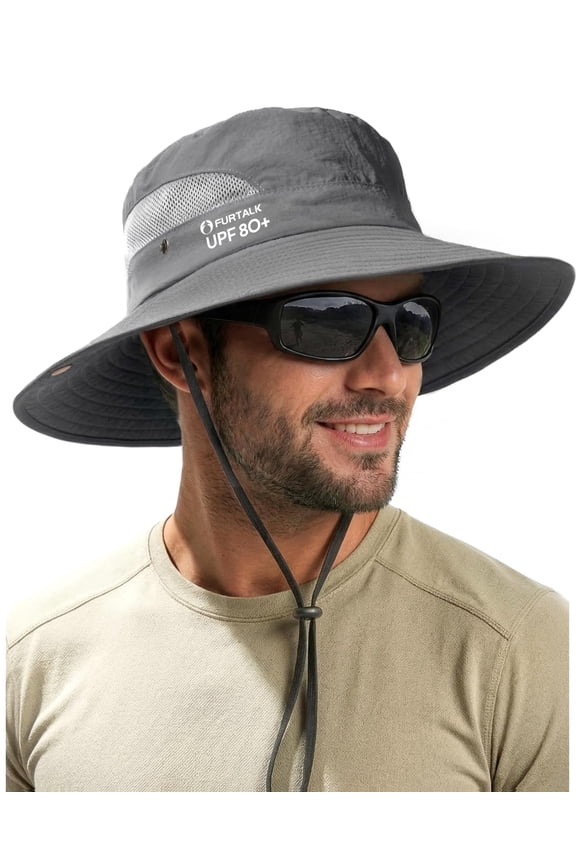 Mens Bucket Sun Hat UPF Protection Wide Brim Breathable Fishing Hat | Quick-Dry, Ventilation Mesh, Soft Sweatband, Summer, Hiking, Gardening, Beach, Outdoor