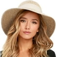 thumbnail image 1 of FURTALK Sun Hat for Women UV UPF50 Straw Beach Hat Foldable Brim Summer Travel Hat - Mix Beige Beige - L, 1 of 6