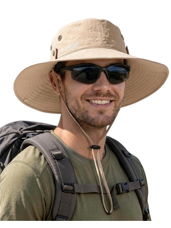 Sun Hats for Men Fishing Hat UPF Protection Wide Brim Bucket Hat | Breathable, Quick-Dry, Water Rapellent, Soft Sweatband, Foldable, Outdoor, Hiking, Beach, Safari, Travel, Summer Hats