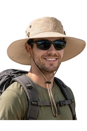 Sun Hats for Men Fishing Hat UPF Protection Wide Brim Bucket Hat | Breathable, Quick-Dry, Water Rapellent, Soft Sweatband, Foldable, Outdoor, Hiking, Beach, Safari, Travel, Summer Hats