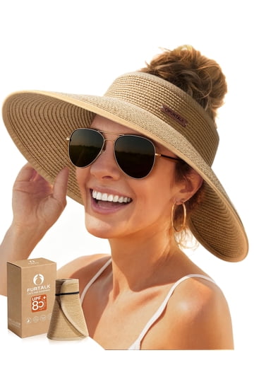 Packable Straw Visors & Sun Hats for Women - Stylish UV  display picture 1