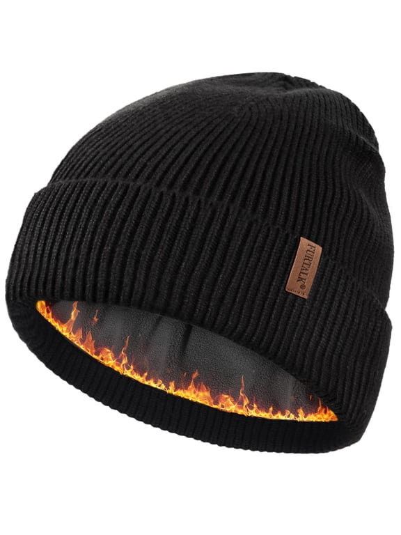 Winter Hats for Men Women Fleece Lined Beanie Warm Cuffed Outdoor Skull Cap