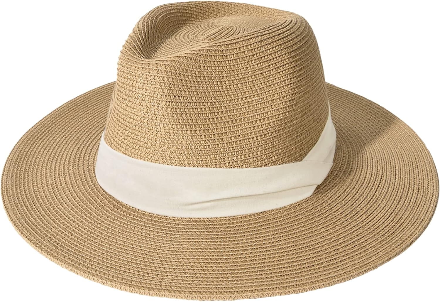 Furtalk Womens Mens Wide Brim Straw Panama Hat Fedora Summer Beach Sun