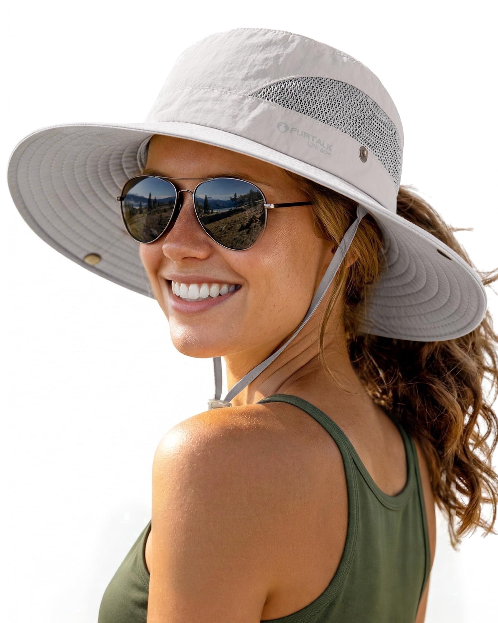FURTALK Womens Sun Hat With Ponytail Hole Beach Hiking Summer Wide Brim furtalk-womens-sun-hat-with-ponytail-hole-beach-hiking-summer-wide-brim