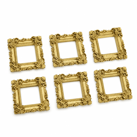 FURVENA 2026 New 6 Pcs Square Mini Photo Frame Gold Decor Small Photo Frame Norse Decor Photo Frame Mini Picture Frame for Desk,Shelf,Bedroom,Office,Living Room