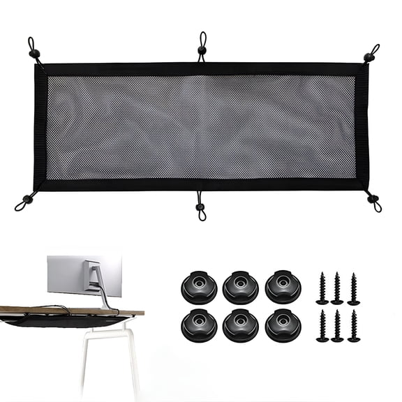 FURVENA 2026 New Cable Management Net Privacy Mesh Cord Manager Under-Desk Wire Net Large Capacity Easy to Install Cord Organizer Net for Desk,Office,Home,Workspace Office Supplies