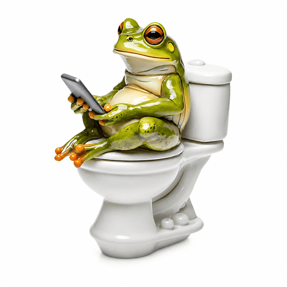 FURVENA 2026 New Frog Figurines Decor Funny Cute Craft Resin Frog Sculpture Statue for Home Office Desk Tabletop Bathroom Decoration,Ornament Gift